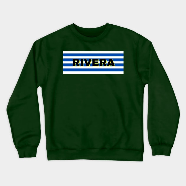 Rivera City in Uruguay Flag Stripes Crewneck Sweatshirt by aybe7elf